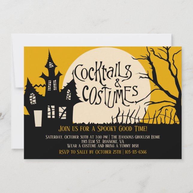 Invitación a la fiesta de Halloween en Burton (Anverso)