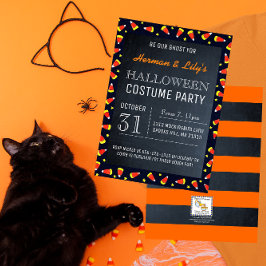 Invitación a la fiesta de Halloween en Chalkboard