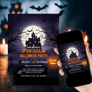 Invitación a la fiesta de Halloween en el castillo