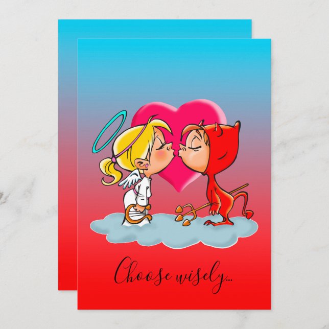 Invitación a la fiesta de Halloween en el cielo y  (Anverso / Reverso)