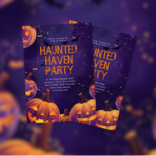 Invitación a la fiesta de Halloween en el Purple H