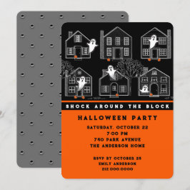 Invitación a la fiesta de Halloween en el vecindar