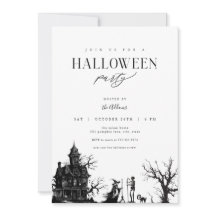 Invitación a la fiesta de Halloween en la casa de 