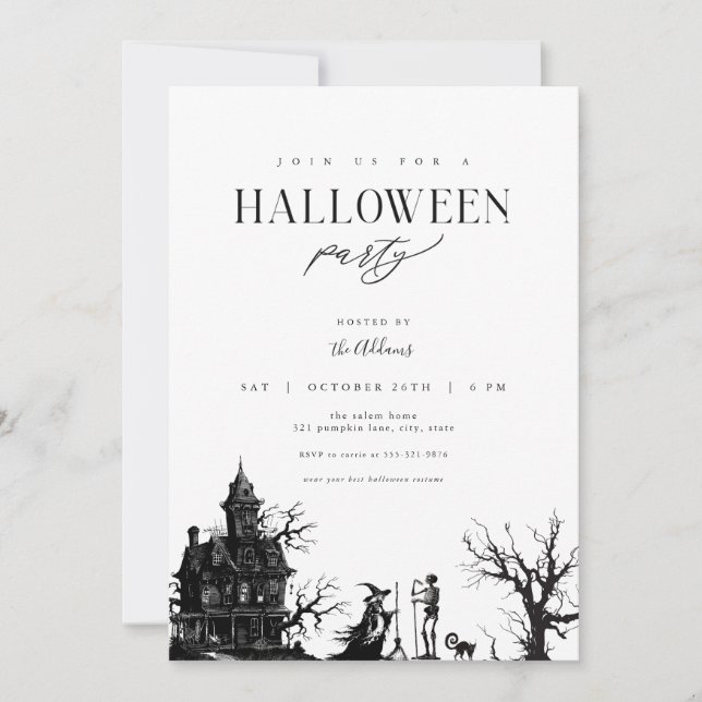 Invitación a la fiesta de Halloween en la casa de  (Anverso)