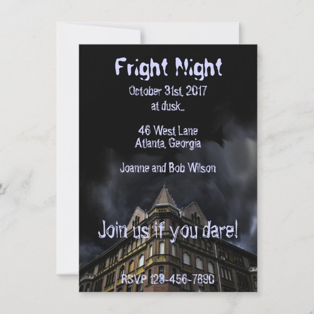 Invitación a la fiesta de Halloween en la casa emb (Anverso)