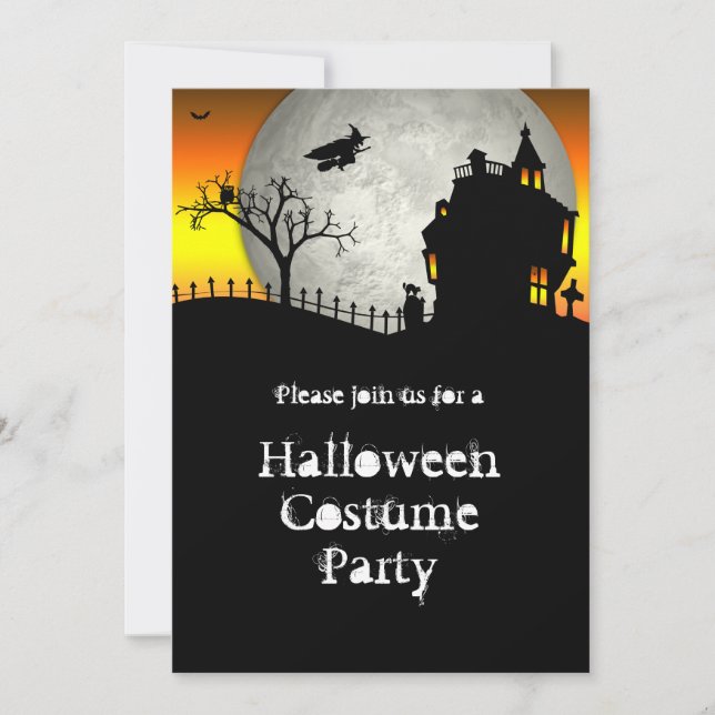 Invitación a la fiesta de Halloween en la casa emb (Anverso)