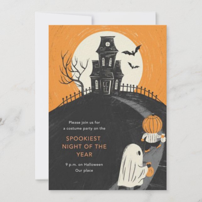 Invitación a la Fiesta de Halloween en la Mansión  (Anverso)