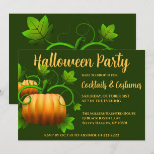 Invitación a la fiesta de Halloween en la parcela 
