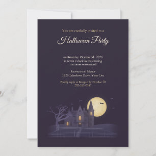 Invitación a la fiesta de Halloween en mansión emb