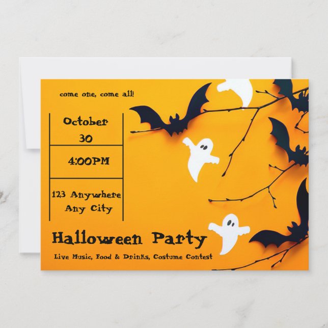 Invitación a la fiesta de Halloween en Niza (Anverso)