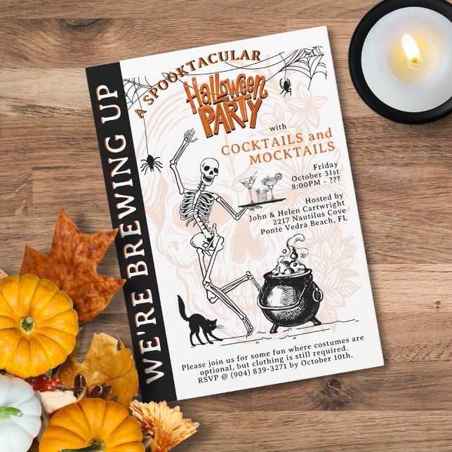 Invitación a la fiesta de Halloween en Skeleton (Subido por el creador)