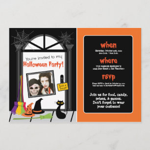 Invitación a la fiesta de Halloween en Spiderweb D
