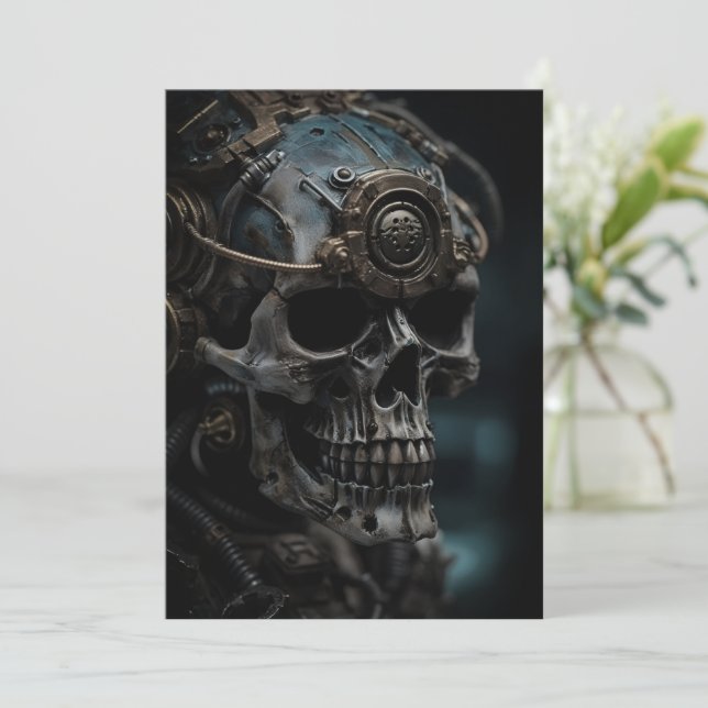 Invitación a la fiesta de Halloween en Steampunk (Anverso de pie)