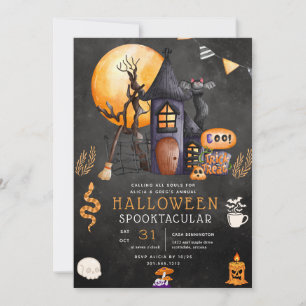 Invitación a la fiesta de Halloween en una casa em