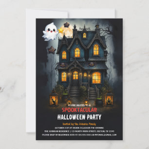 Invitación a la fiesta de Halloween en una casa em