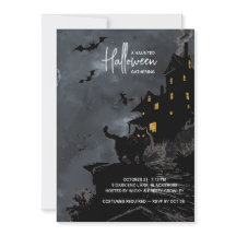 Invitación a la Fiesta de Halloween en una Casa Em