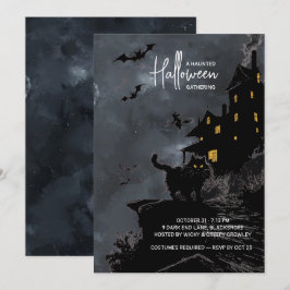 Invitación a la Fiesta de Halloween en una Casa Em