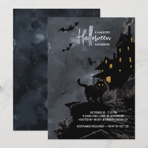 Invitación a la Fiesta de Halloween en una Casa Em