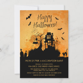 Invitación a la fiesta de Halloween en una casa em