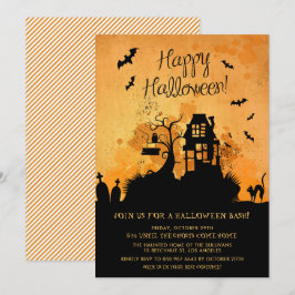 Invitación a la fiesta de Halloween en una casa em