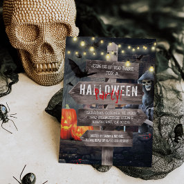 Invitación a la fiesta de Halloween en una casa em