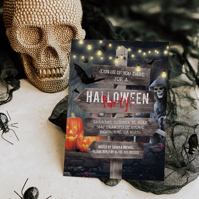 Invitación a la fiesta de Halloween en una casa em (Subido por el creador)