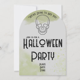 Invitación a la fiesta de Halloween en una lápida