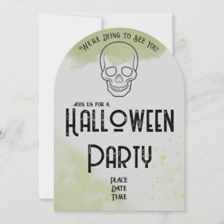 Invitación a la fiesta de Halloween en una lápida