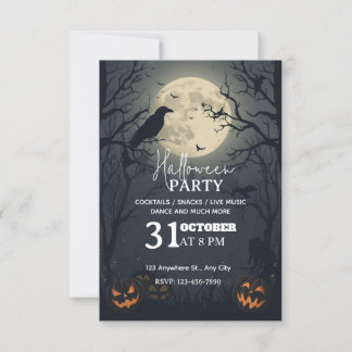 Invitación a la fiesta de Halloween encantada oscu