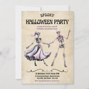 Invitación a la fiesta de Halloween - Esqueletos d