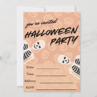 Invitación a la Fiesta de Halloween - Esqueletos E