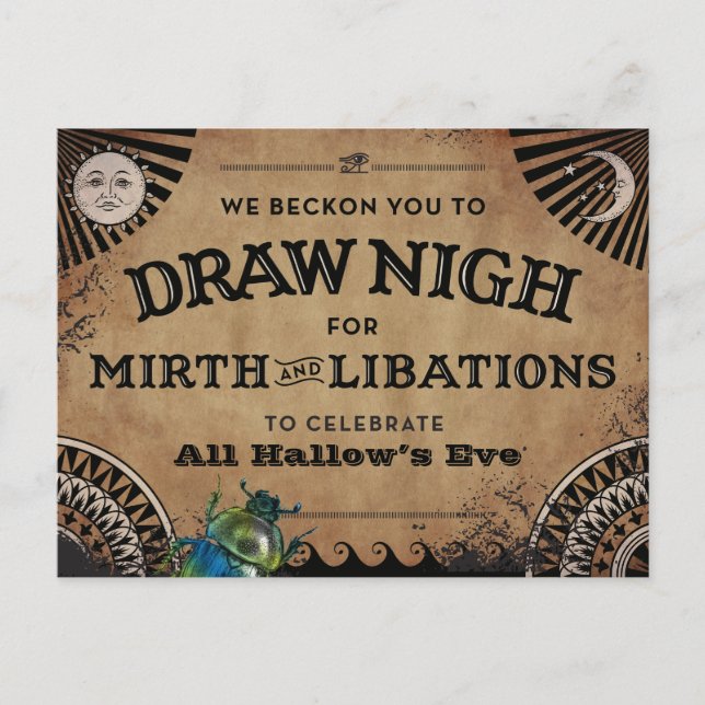 Invitación a la fiesta de Halloween | Estética egi (Anverso)