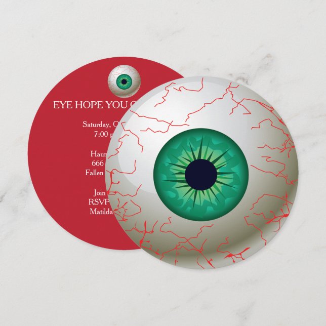 Invitación a la fiesta de halloween Eyeball Party  (Anverso / Reverso)