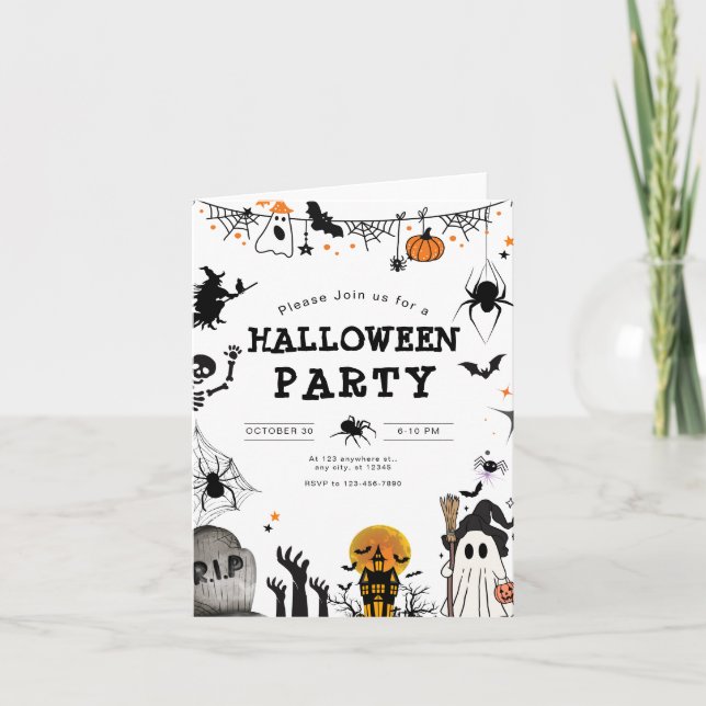 Invitación a la fiesta de Halloween, Fiesta noctur (Anverso)