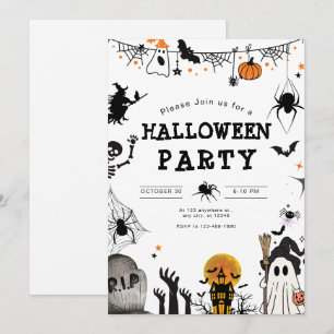 Invitación a la fiesta de Halloween, fiesta noctur