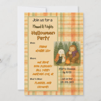 Invitación a la fiesta de Halloween Flannel & Frig