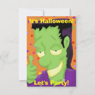 Invitación a la fiesta de Halloween Frankencool