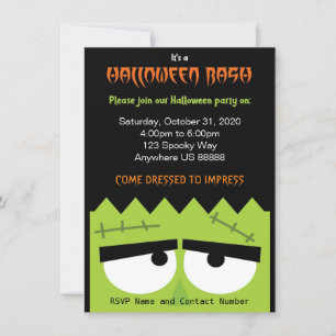 Invitación a la Fiesta de Halloween Frankenstein