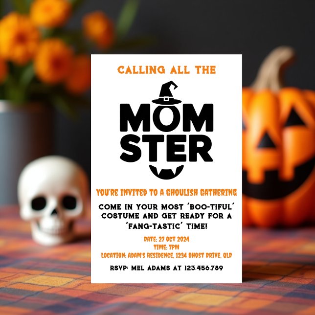 Invitación a la fiesta de halloween | Fun fantasma (Momster Halloween Party Invitation - Spooky Fun )