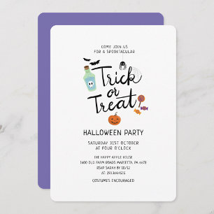 Invitación a la fiesta de Halloween Ghost Black Ca