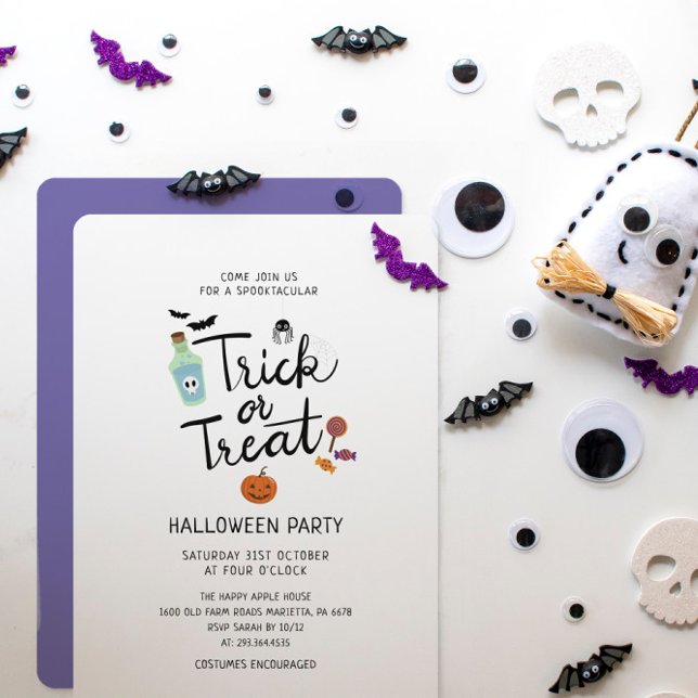 Invitación a la fiesta de Halloween Ghost Black Ca (Subido por el creador)