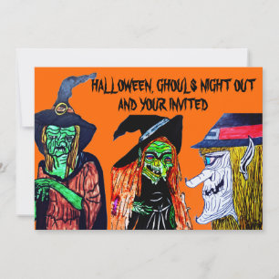 invitación a la fiesta de Halloween GHOULS NIGHT O