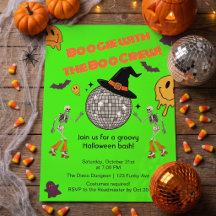 Invitación a la fiesta de Halloween Groovy Retro D