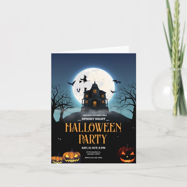 Invitación a la fiesta de Halloween, Halloween noc (Anverso)
