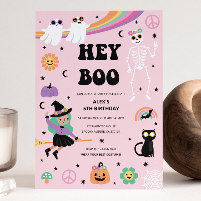 Invitación a la fiesta de Halloween hippie (Subido por el creador)