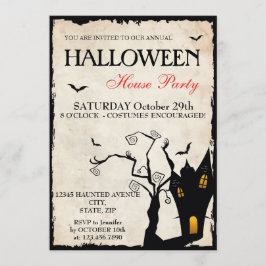 Invitación a la fiesta de Halloween House