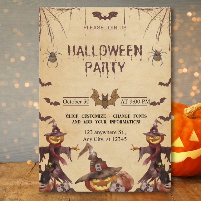 Invitación a la fiesta de Halloween increíblemente (Subido por el creador)