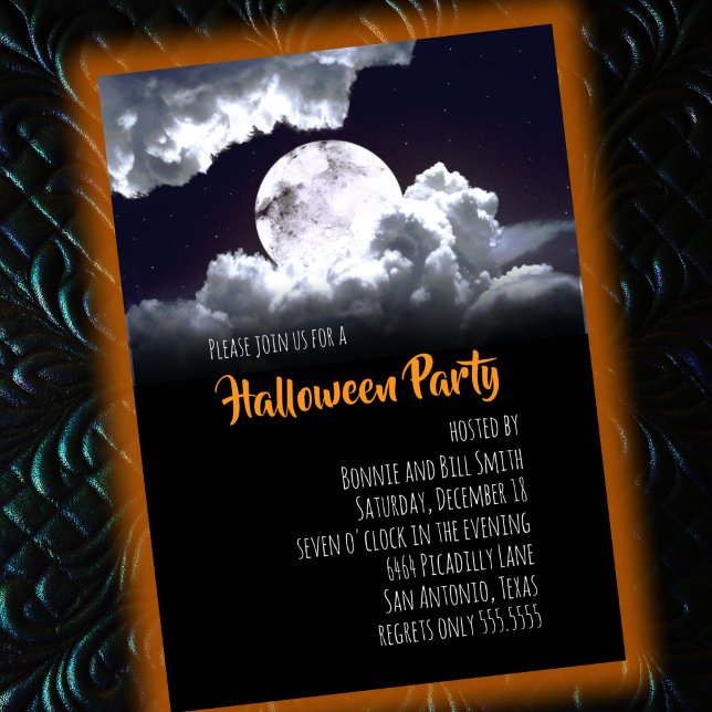 Invitación a la fiesta de Halloween Luna llena (Subido por el creador)