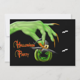 Invitación a la fiesta de Halloween - Mano de Bruj