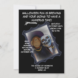 Invitación a la fiesta de halloween Monkey-Witch